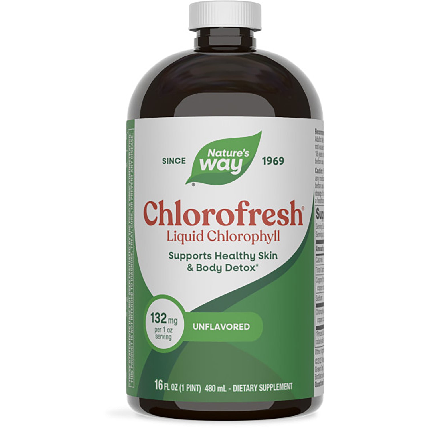 NW814 | Nature's Way Chlorofresh liquid chlorophyll bottle front label, plant powered dietary supplement 16 fl oz