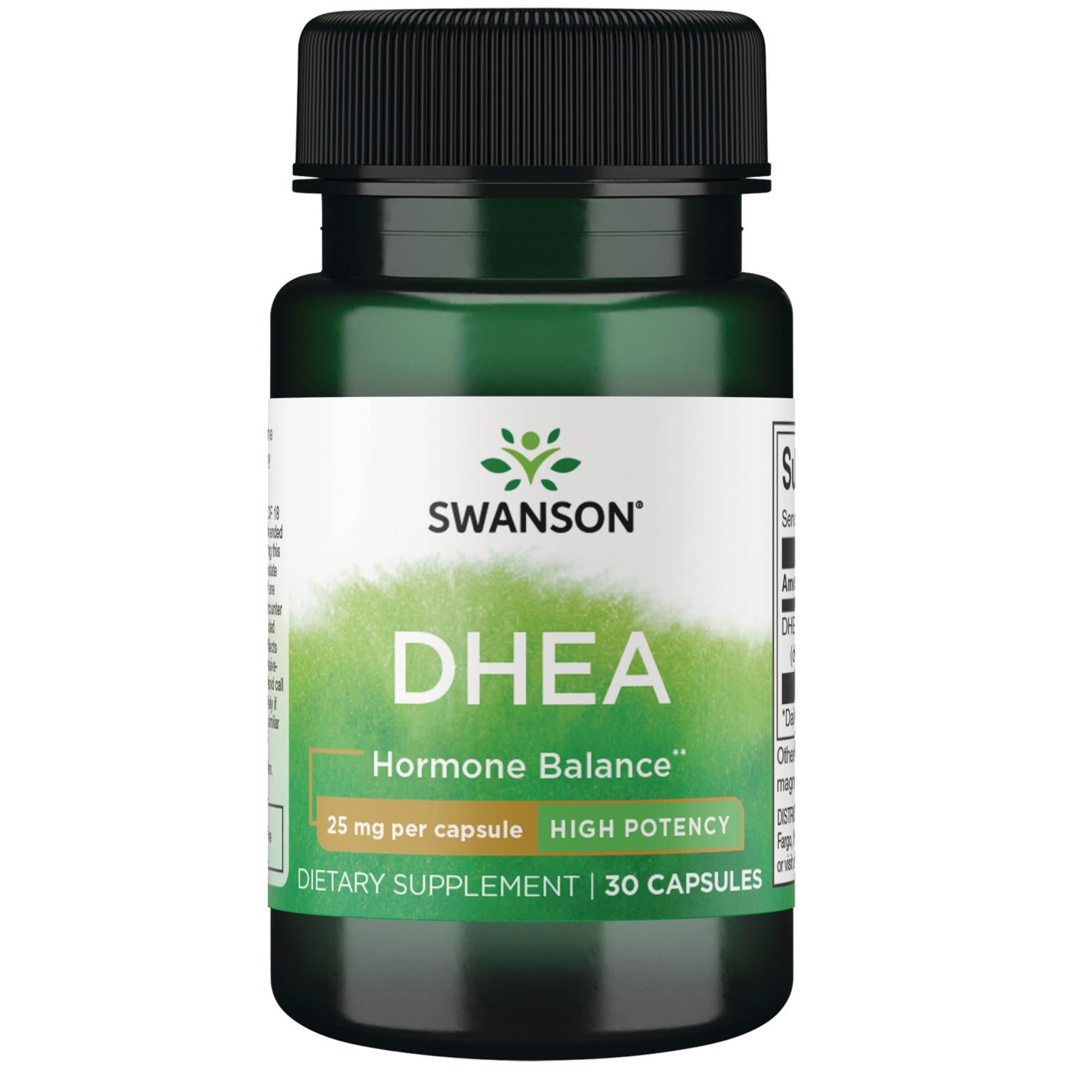 SW1244 | Swanson DHEA bottle, Hormone Balance, 25 mg per capsule, 30 capsules