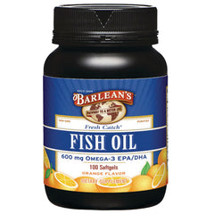 BAR015 | Barlean's Fresh Catch fish oil 100 softgels orange flavor bottle