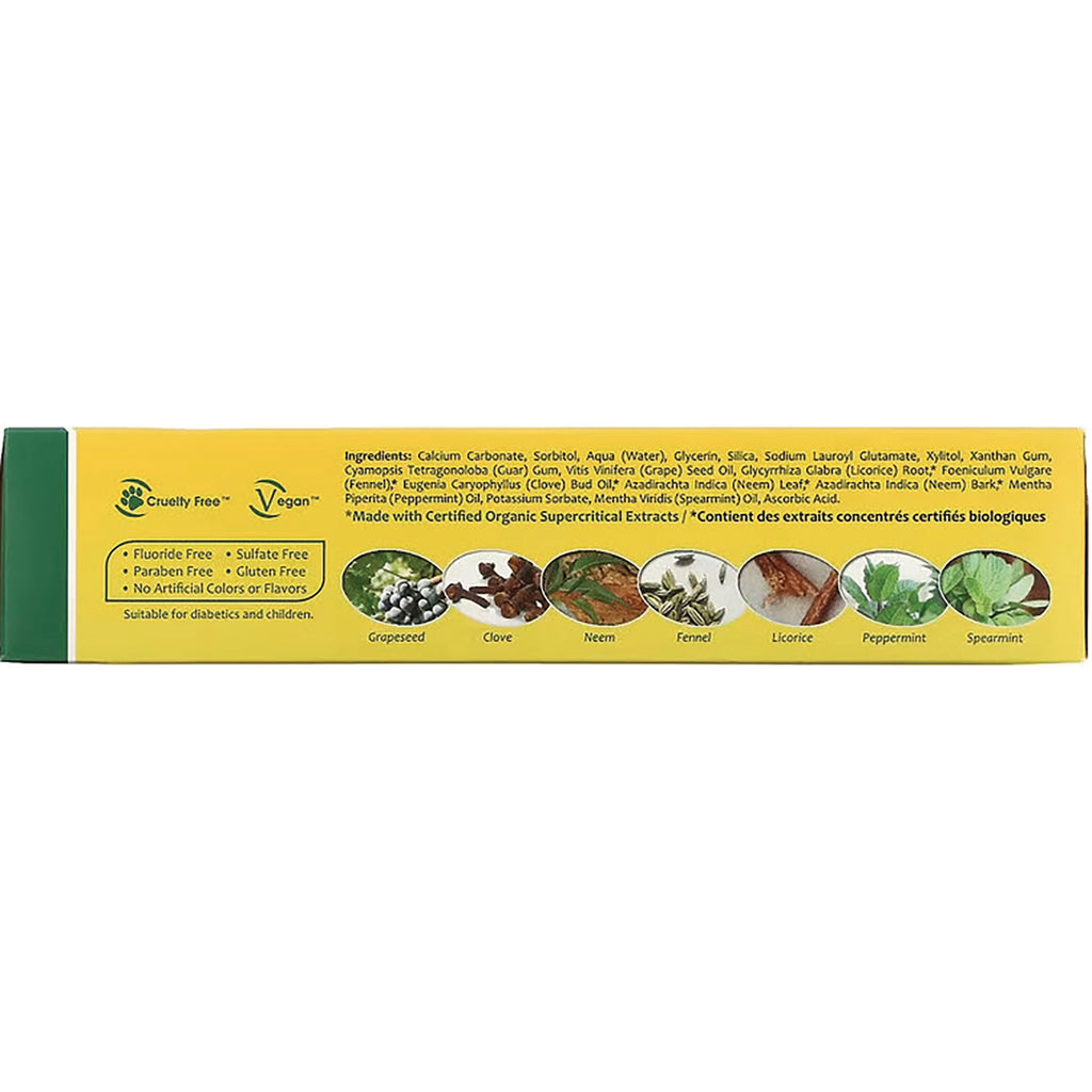 OGX002 | Back panel with ingredients, cruelty free and vegan icons, and labeled ingredient images grapeseed, clove, neem, fennel, licorice, peppermint, spearmint - Thumbnail