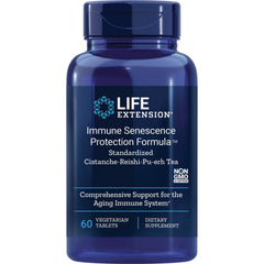 LE579 | Blue Life Extension bottle labeled Immune Senescence Protection Formula, 60 vegetarian tablets, front view