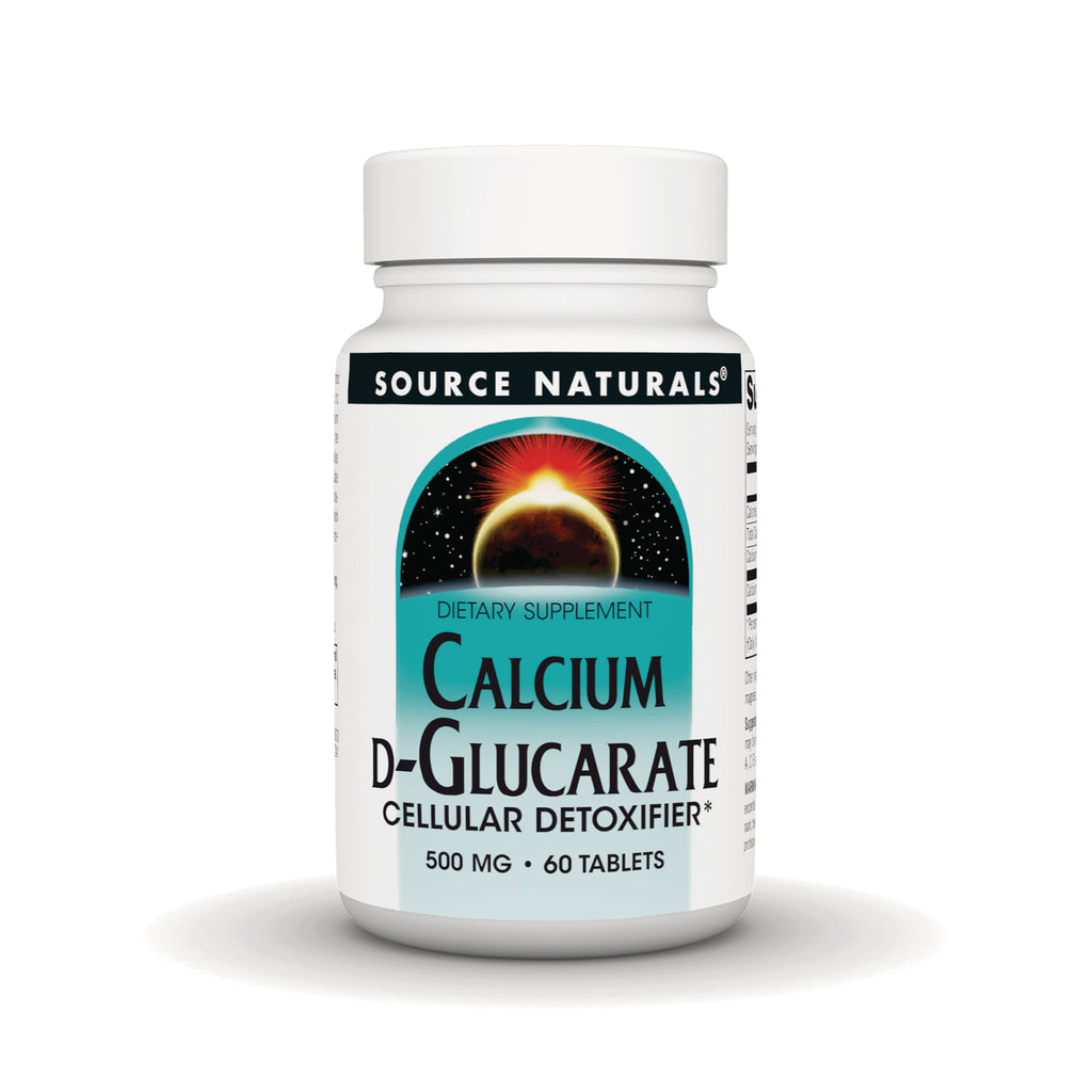 SN332 | Source Naturals Calcium D-Glucarate Cellular Detoxifier 500 mg, 60 tablets bottle front - Thumbnail