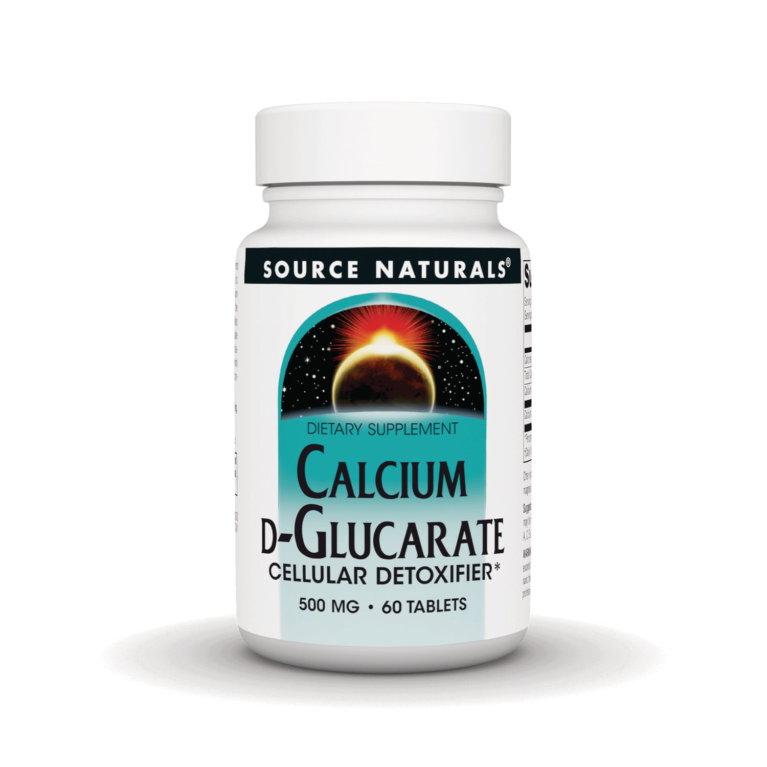 SN332 | Source Naturals Calcium D-Glucarate Cellular Detoxifier 500 mg, 60 tablets bottle front