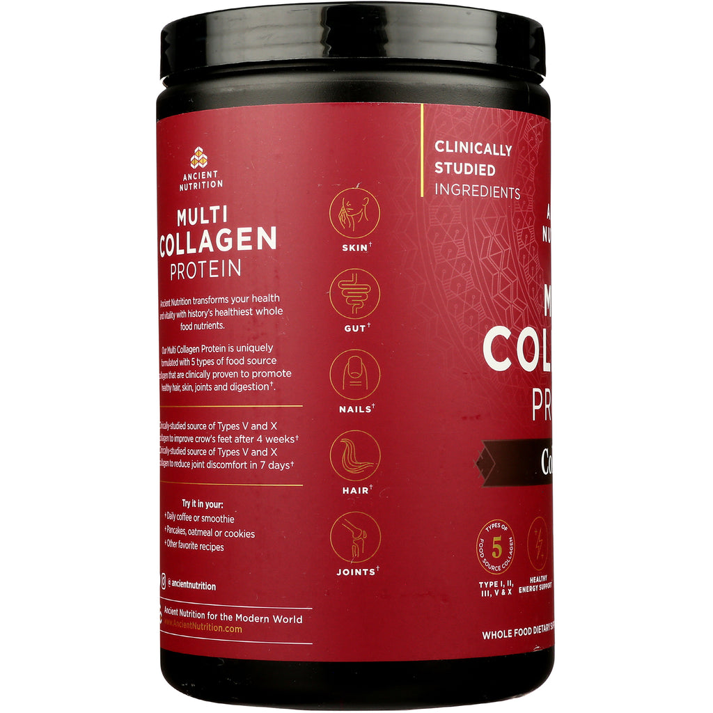 ATN029 | Red-labeled Multi Collagen Protein jar showing infographic icons for skin, gut, nails, hair, joints and Clinically studied ingredients - Thumbnail