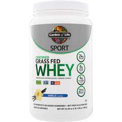 GLF230 | Garden of Life Sport Certified Grass Fed Whey Protein Powder, Vanilla Flavor