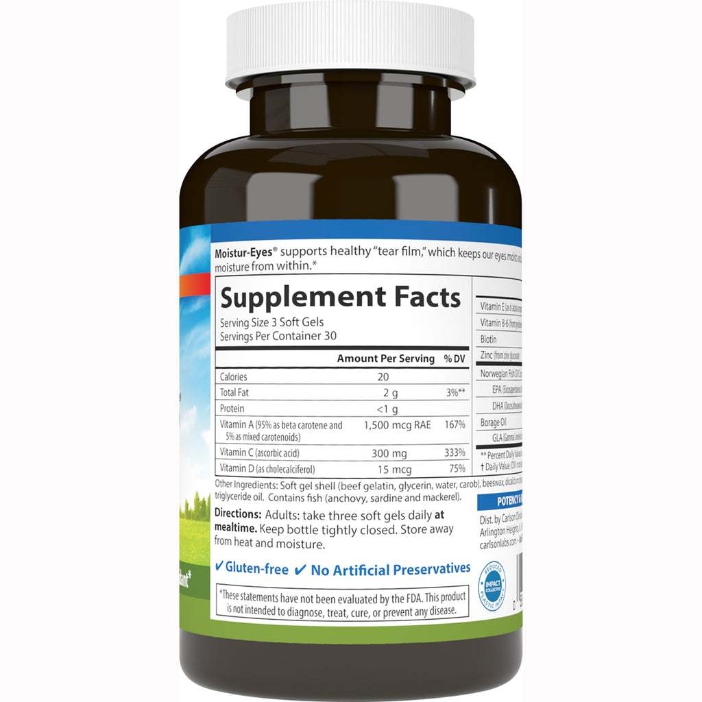 CSN167 | Back of brown supplement bottle showing Supplement Facts label with serving size, ingredients, and directions - Thumbnail