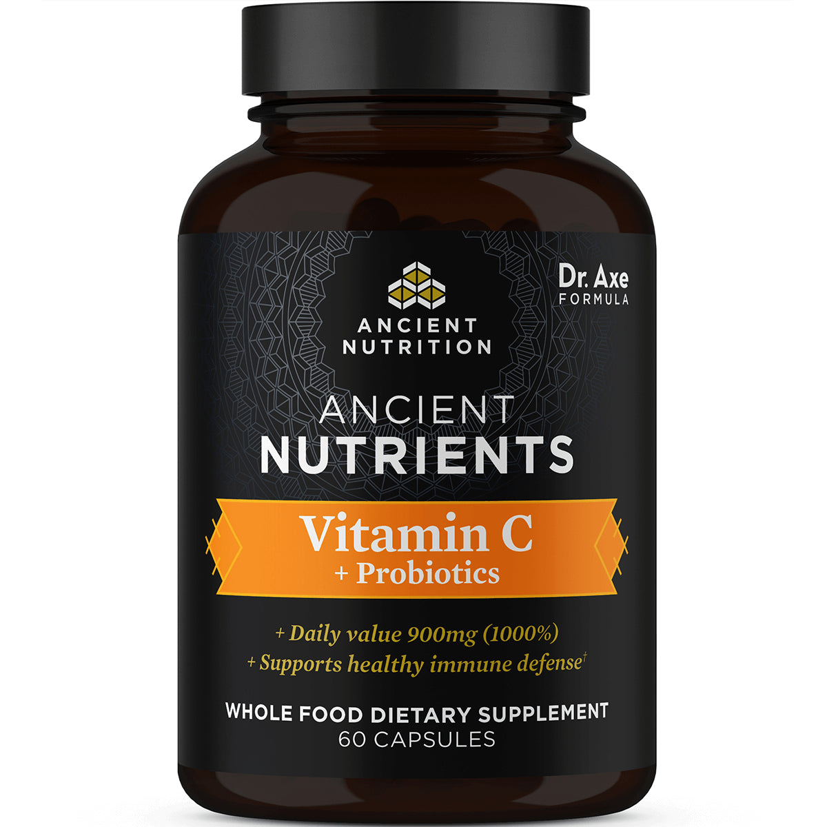 ATN063 | Ancient Nutrients bottle labeled Vitamin C + Probiotics whole food dietary supplement 60 capsules