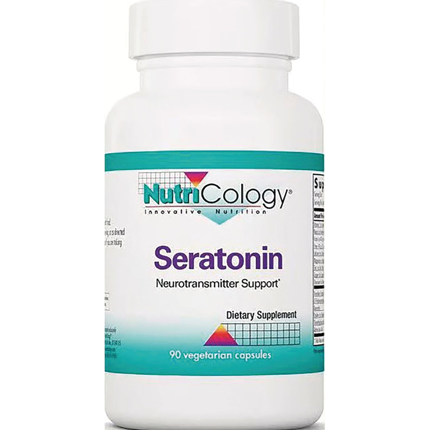 NCL065 | NutriCology Seratonin supplement bottle with Neurotransmitter Support label, 90 vegetarian capsules