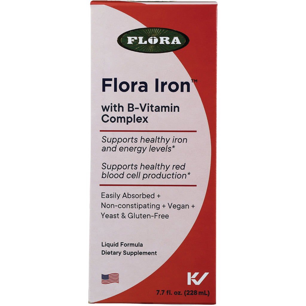 FL102 | Flora Iron with B-Vitamin Complex liquid formula supplement front packaging, 7.7 fl oz - Thumbnail