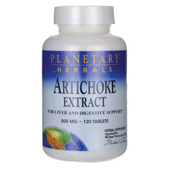 PF232 | Planetary Herbals Artichoke Extract bottle front, 500 mg, 120 tablets