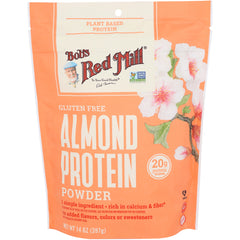 BOB459 | Bob's Red Mill Almond Protein Powder orange pouch, gluten free, 20g protein per serving
