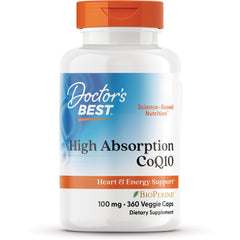 DB240 | Doctor's Best High Absorption CoQ10 bottle 100 mg, 360 veggie caps dietary supplement