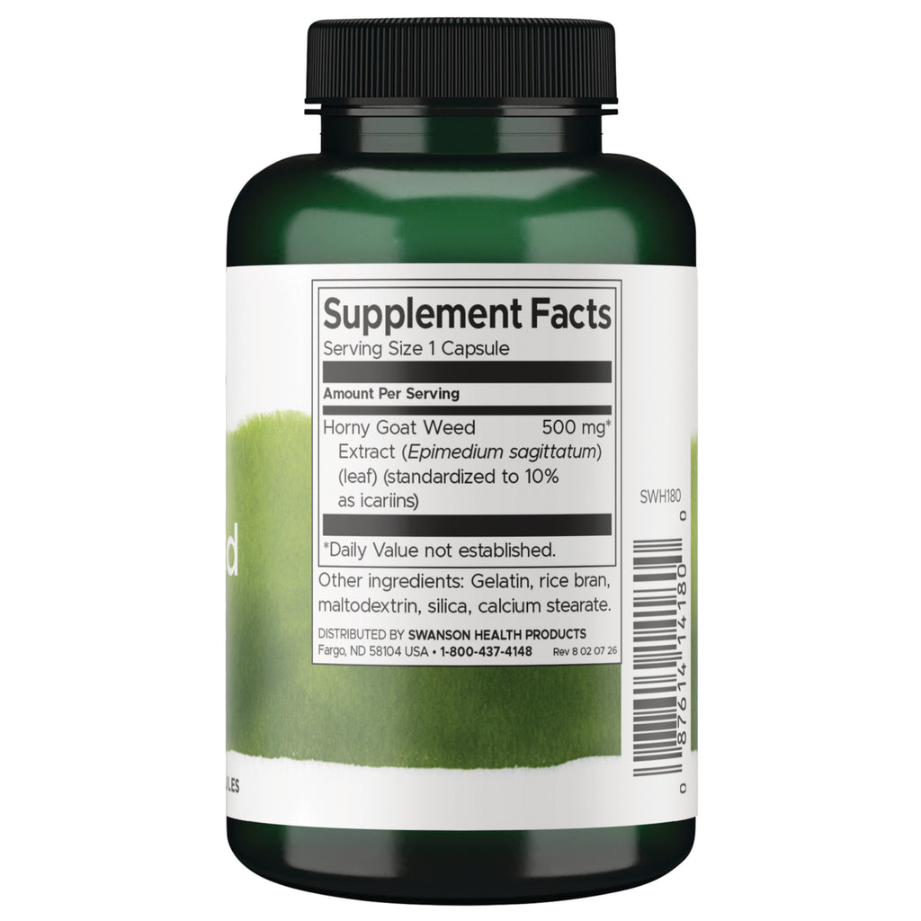 SWH180 | Back label with supplement facts and serving information - Thumbnail