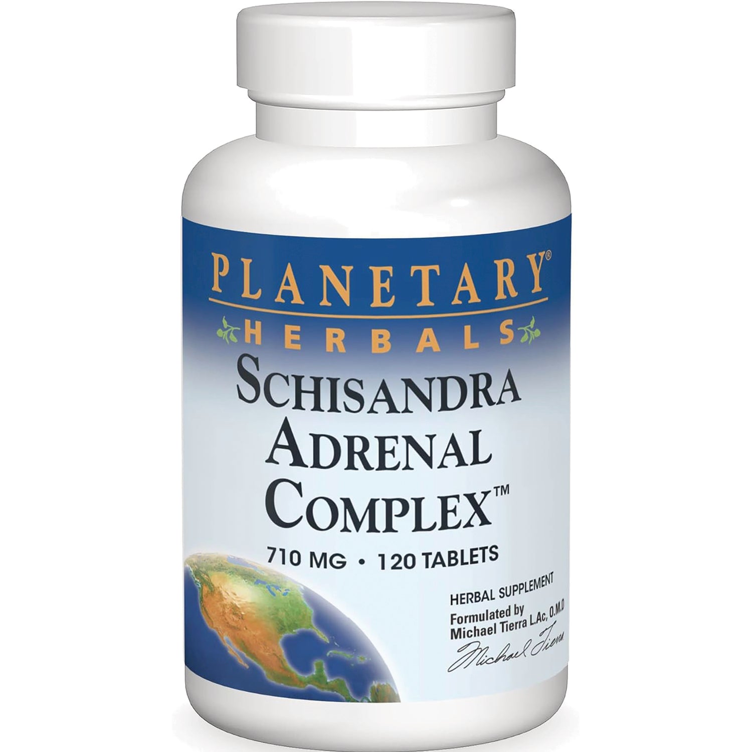 PF075 | Planetary Herbals Schisandra Adrenal Complex 710 mg, 120 tablets front label