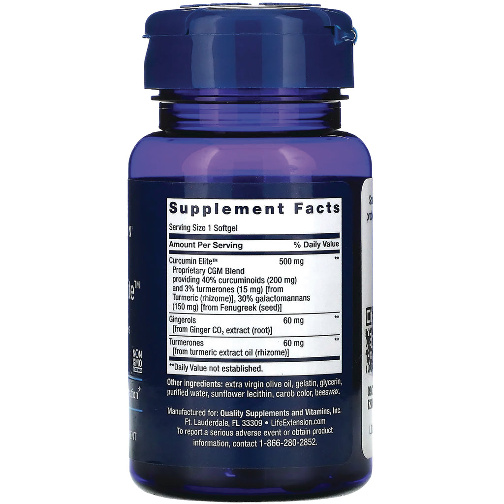LE576 | Back of blue supplement bottle showing Supplement Facts label and ingredient list - Thumbnail