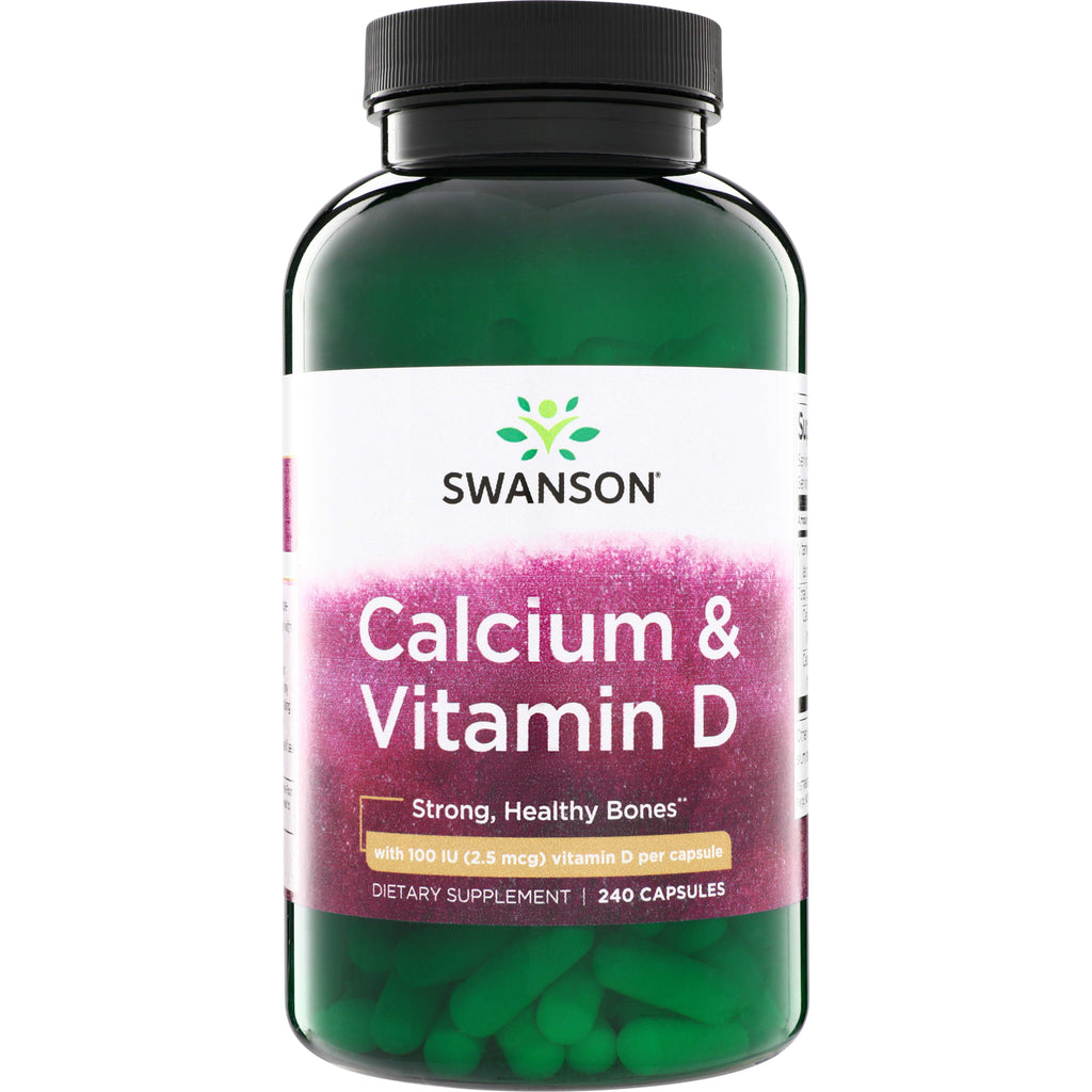 SW1045 | Swanson Calcium & Vitamin D, 240 capsules, Strong, Healthy Bones - Thumbnail