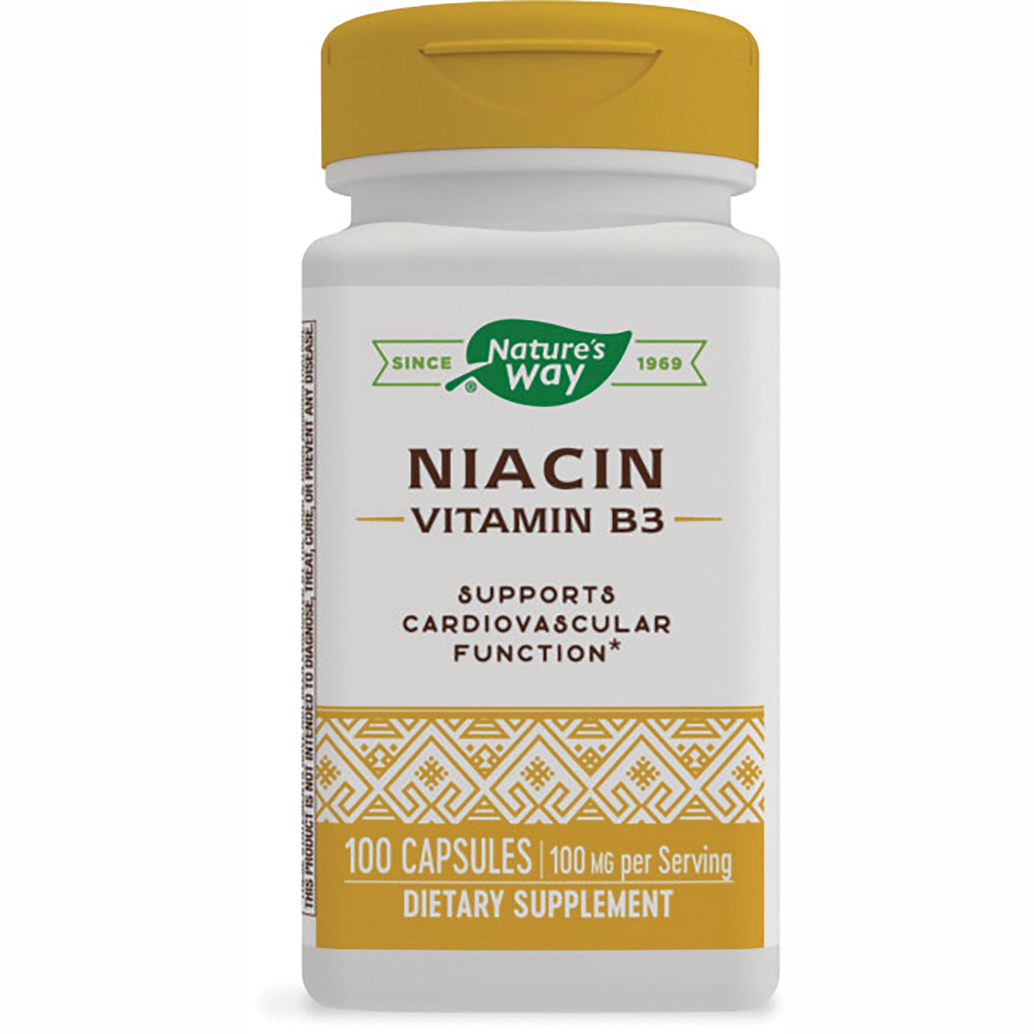 NW940 | Nature's Way Niacin Vitamin B3 bottle labeled 100 capsules 100 mg per serving dietary supplement
