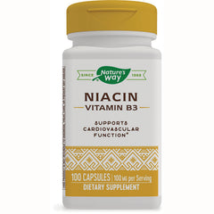 NW940 | Nature's Way Niacin Vitamin B3 bottle labeled 100 capsules 100 mg per serving dietary supplement