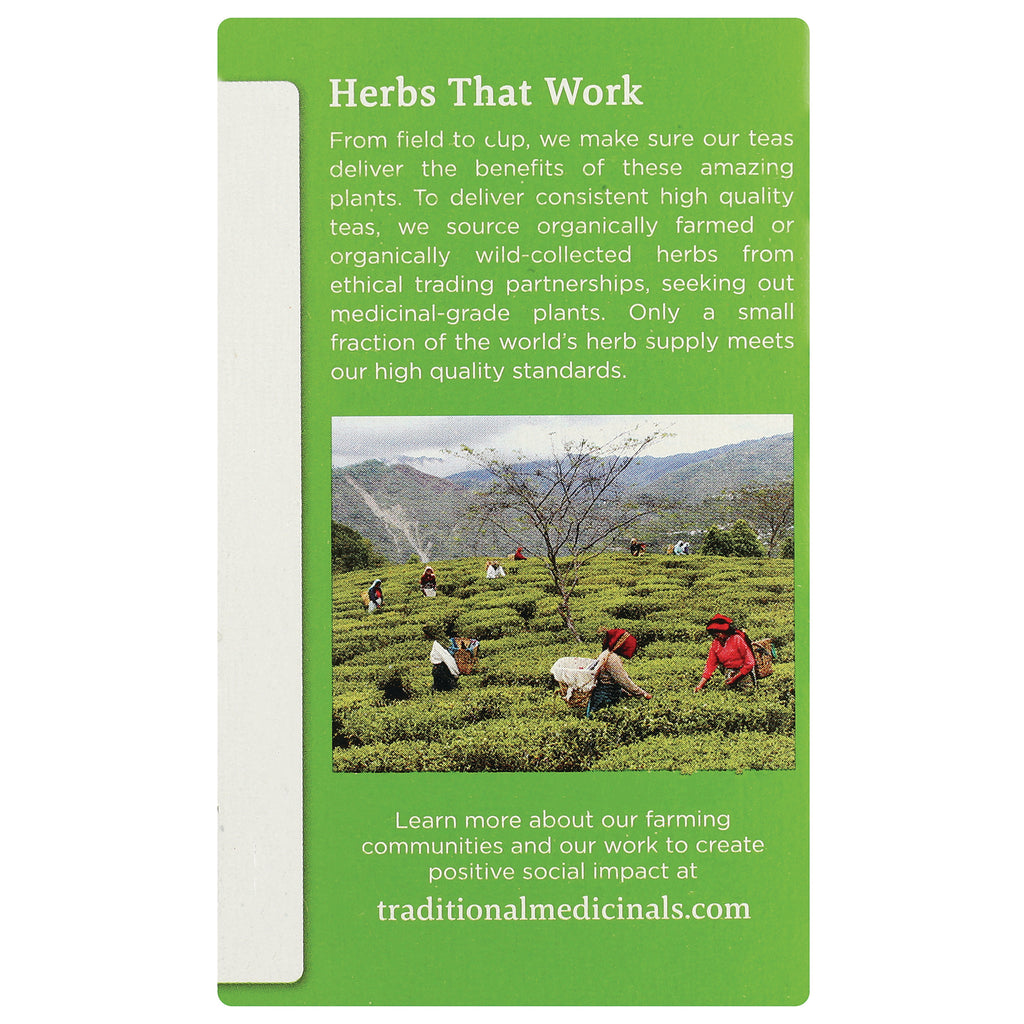 TMD020 | Herbs That Work sourcing message with tea harvest photo; learn more at traditionalmedicinals.com - Thumbnail