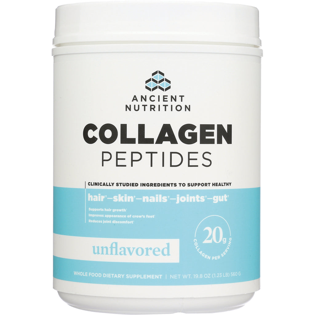 ATN103 | Ancient Nutrition Collagen Peptides unflavored tub, blue label, 20g per serving - Thumbnail