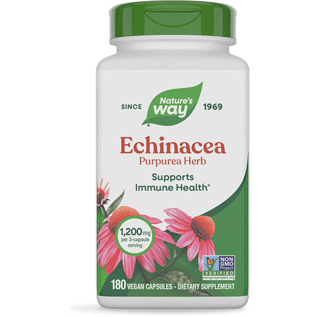 NW132 | Nature's Way Echinacea purpurea herb bottle, 180 vegan capsules, supports immune health - Thumbnail