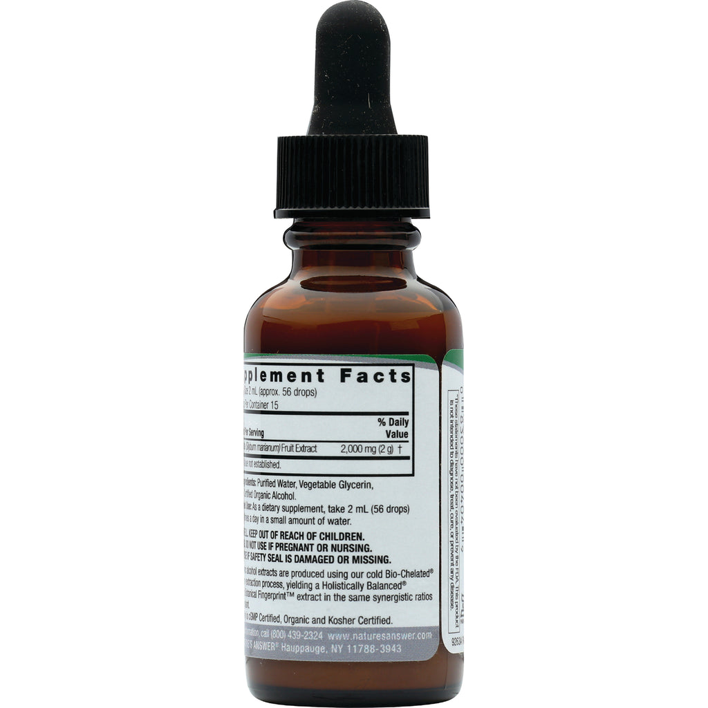 NAT279 | back label of brown dropper bottle showing Supplement Facts and usage directions - Thumbnail