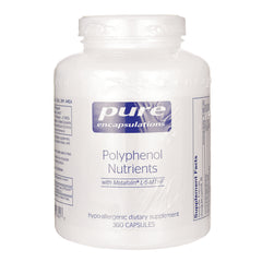 PRN137 | Pure Encapsulations Polyphenol Nutrients white supplement bottle front, 360 capsules