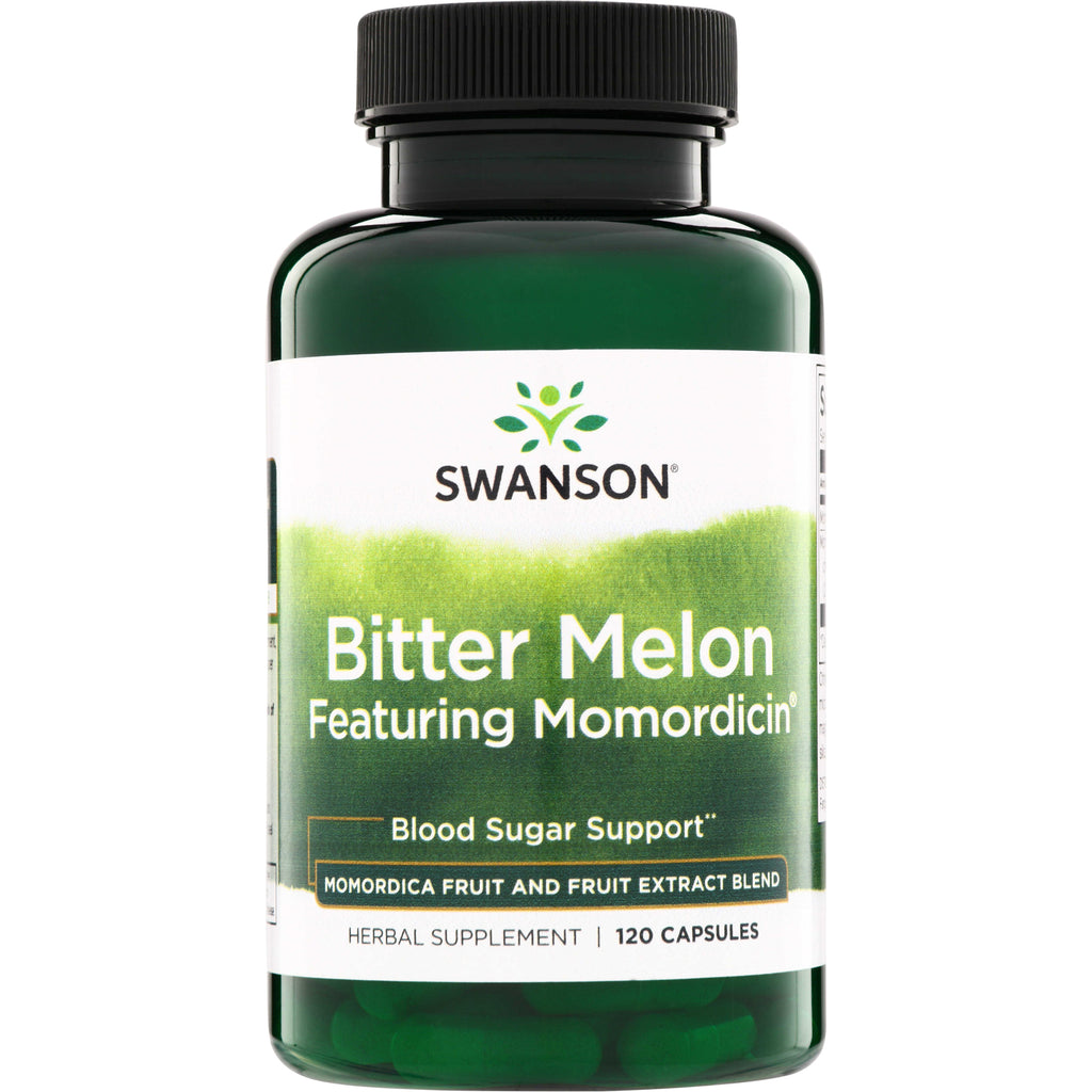 SWH053 | Swanson Bitter Melon Featuring Momordicin herbal supplement, Blood Sugar Support, 120 capsules - Thumbnail