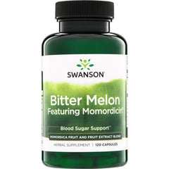 SWH053 | Swanson Bitter Melon Featuring Momordicin herbal supplement, Blood Sugar Support, 120 capsules