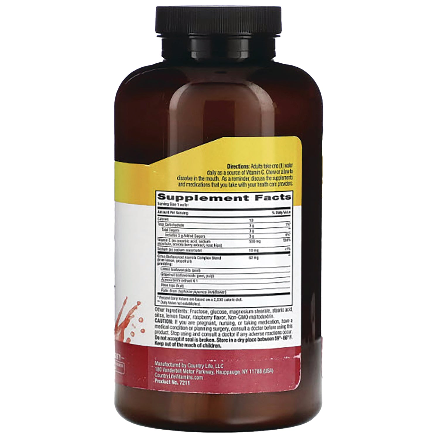 CRL002 | Brown supplement bottle back showing Supplement Facts label and ingredient text