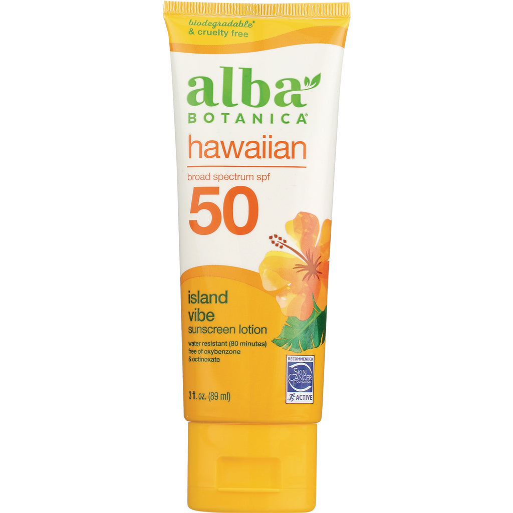 ABA010 | Alba Botanica Hawaiian SPF 50 Island Vibe sunscreen lotion tube, 3 fl oz - Thumbnail