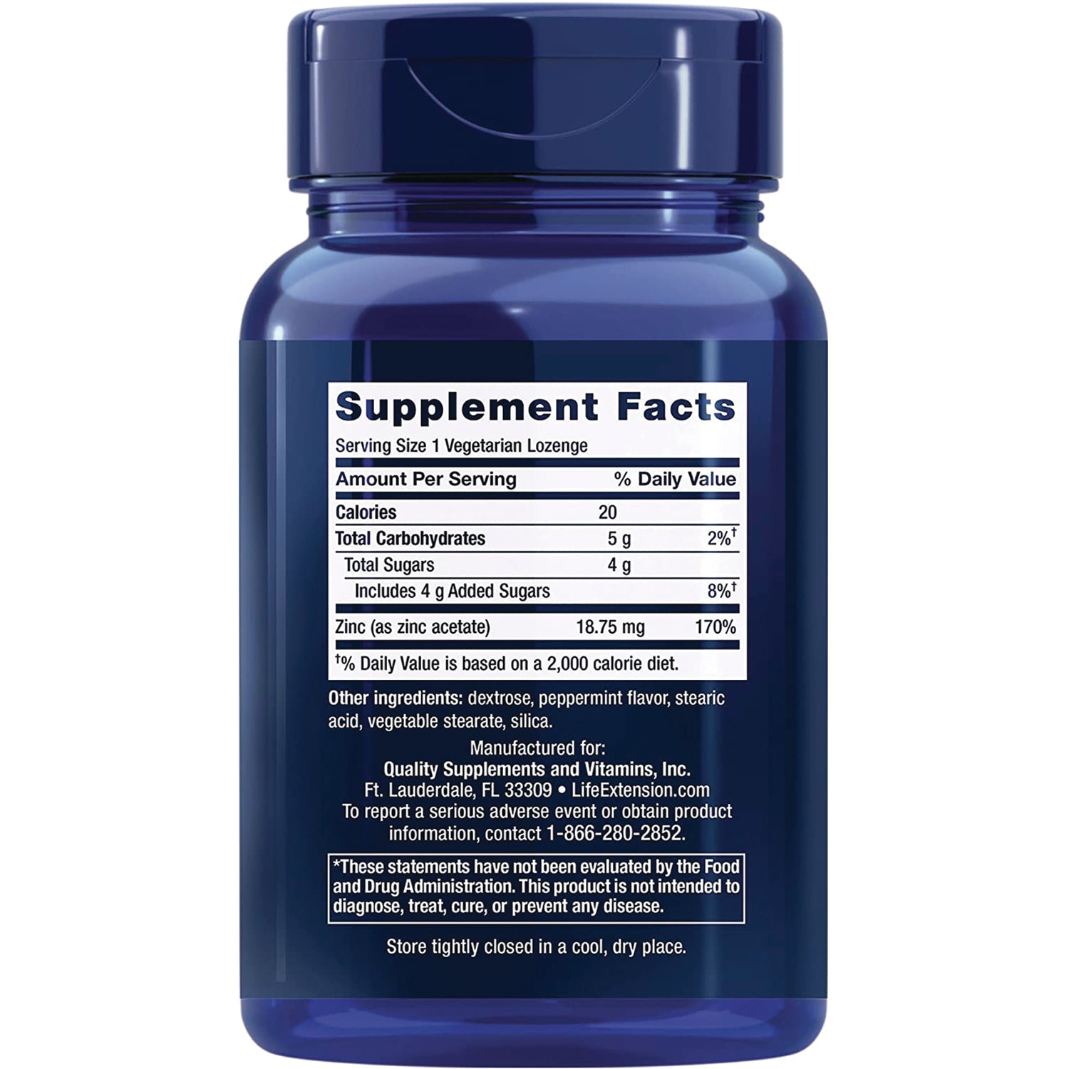 LE567 | Bottle back showing Supplement Facts label with nutrition facts and ingredients