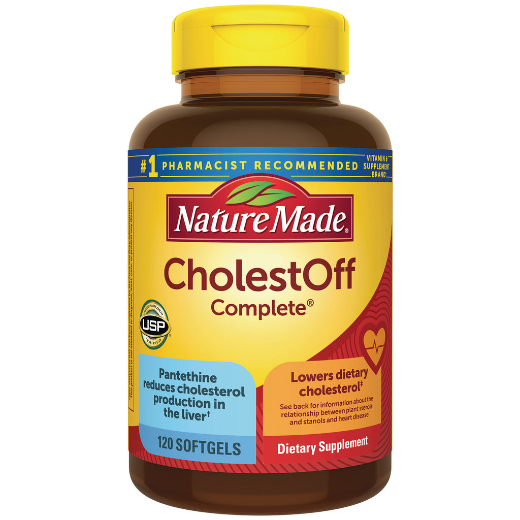 NTM190 | Nature Made CholestOff Complete bottle front label, 120 softgels dietary supplement - Thumbnail