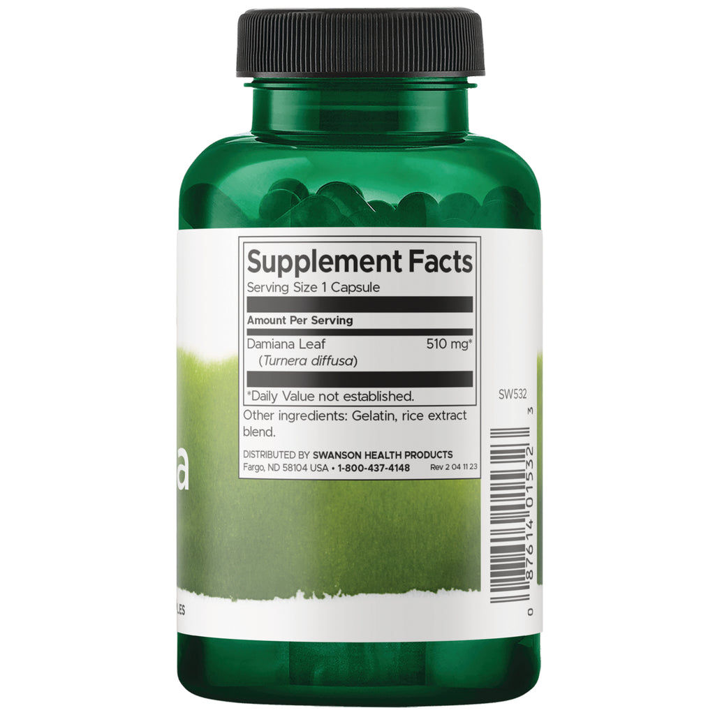 SW532 | Back label with supplement facts and serving information - Thumbnail