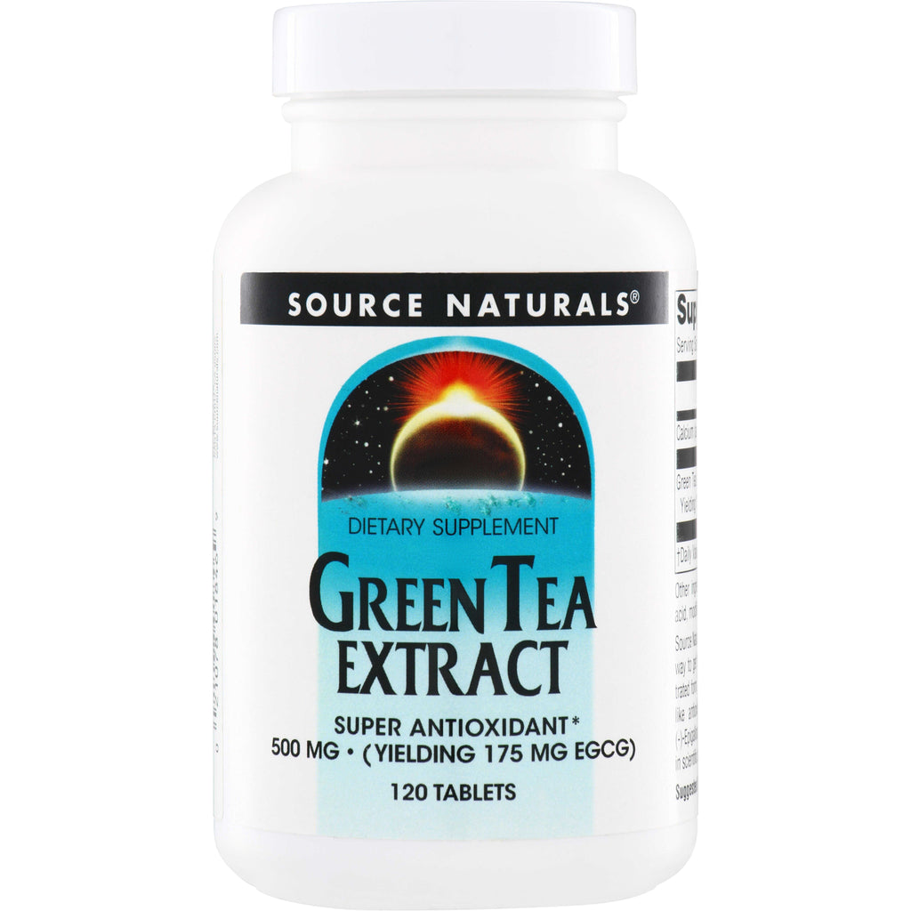SN113 | Source Naturals Green Tea Extract dietary supplement, 500 mg, 120 tablets - Thumbnail