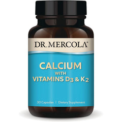 MRC091 | Dr. Mercola Calcium with Vitamins D3 & K2 supplement bottle, 30 capsules