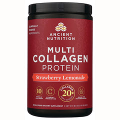 ATN102 | Ancient Nutrition Multi Collagen Protein container, Strawberry Lemonade flavor, front label