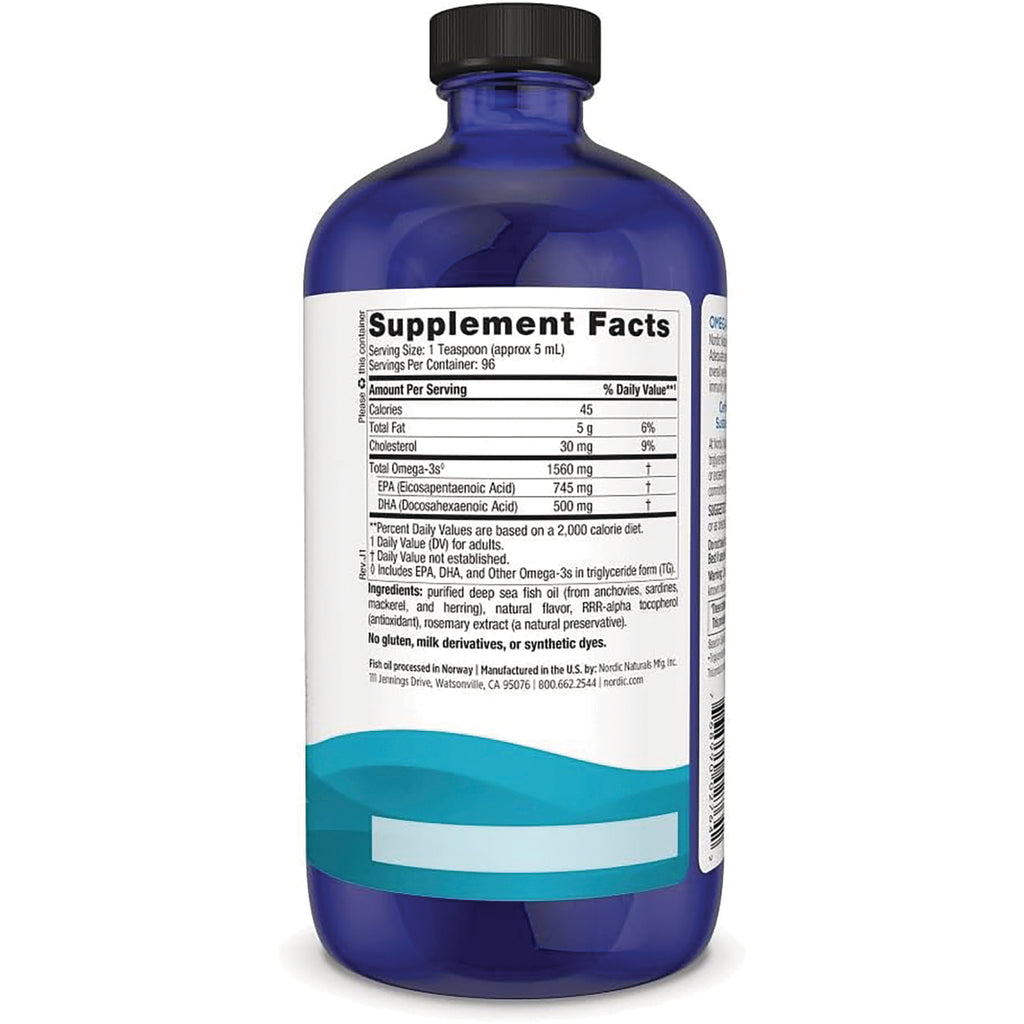 NRN028 | Blue glass bottle back showing Supplement Facts nutrition panel and ingredients label - Thumbnail
