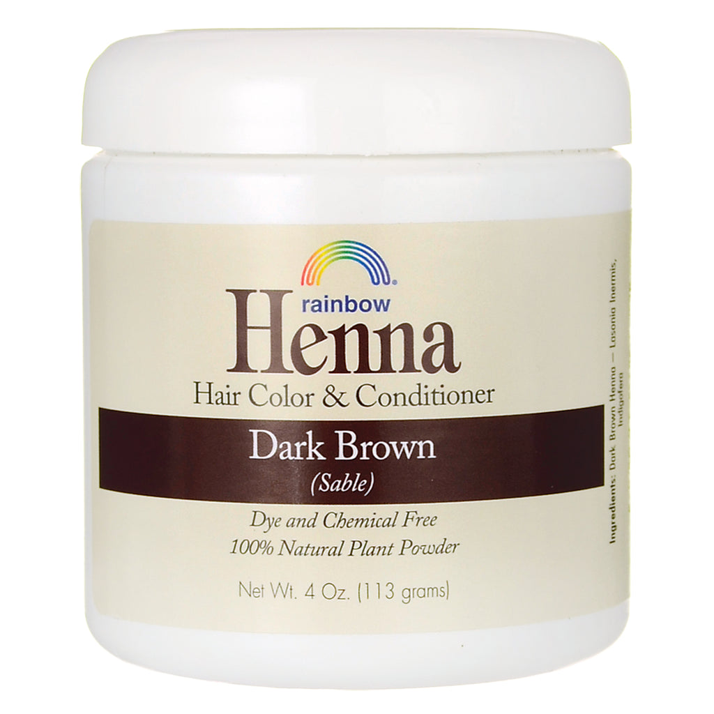 RBR005 | Rainbow Henna hair color & conditioner jar Dark Brown 4 Oz - Thumbnail