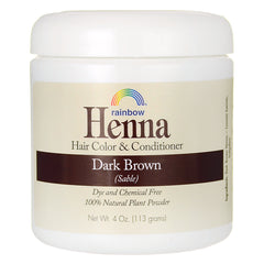 RBR005 | Rainbow Henna hair color & conditioner jar Dark Brown 4 Oz