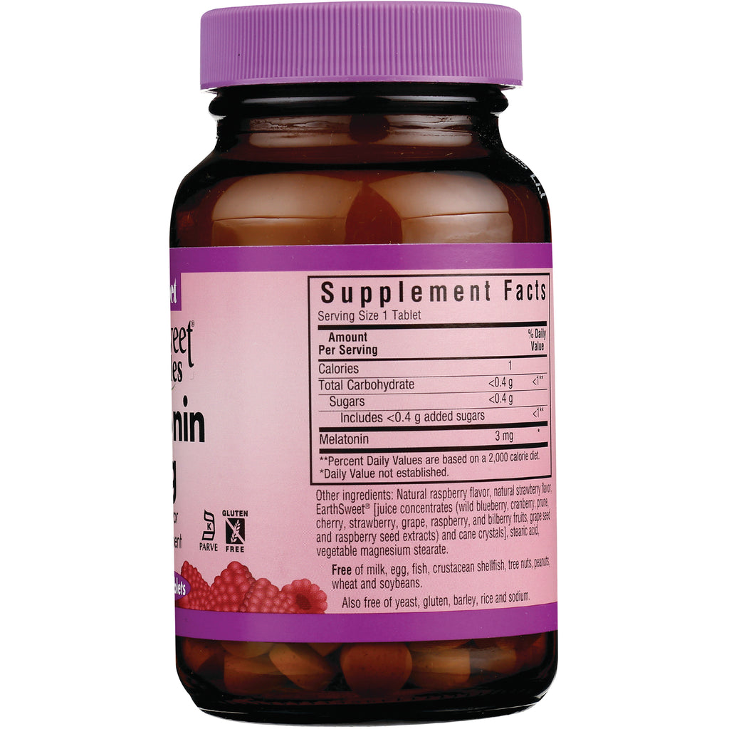 BLU142 | Back of amber supplement bottle showing Supplement Facts panel and ingredients on pink label - Thumbnail