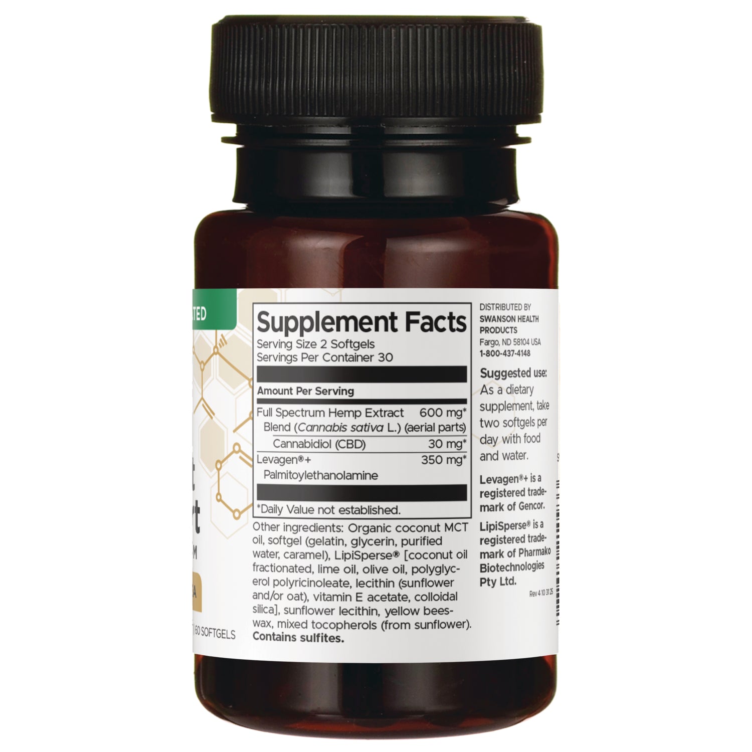 SWU1093 | Supplement Facts panel: serving size 2 softgels