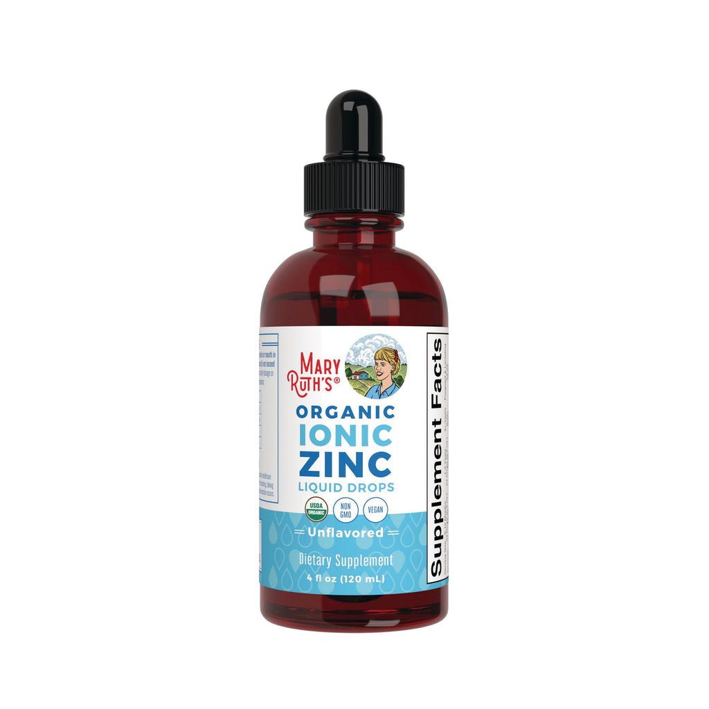 MRR037 | Mary Ruth's Organic Ionic Zinc liquid drops 4 fl oz unflavored bottle with black dropper - Thumbnail