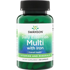 SW256 | Swanson Daily Essentials Multi with Iron, Vitamins and Minerals, 100 capsules