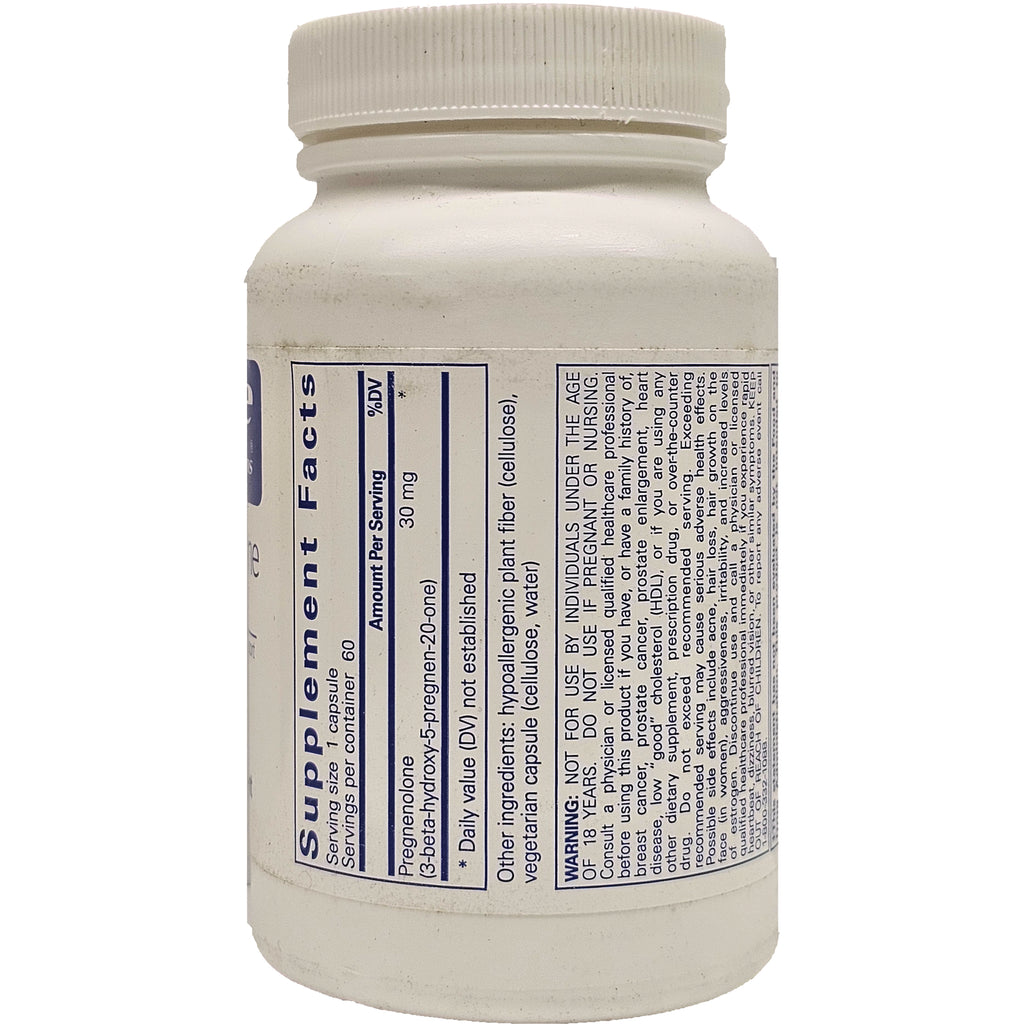 PRN041 | back of white supplement bottle showing supplement facts panel and warning text - Thumbnail