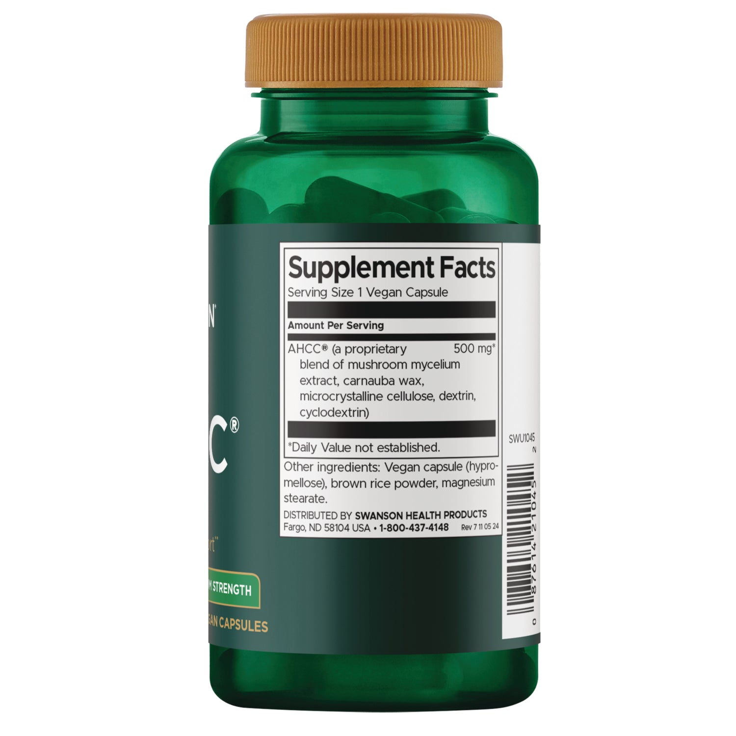 SWU1045 | Back label with Supplement Facts