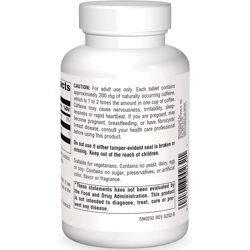SN296 | Supplement bottle back label with caution text, ingredients details, barcode, and FDA statement - Thumbnail