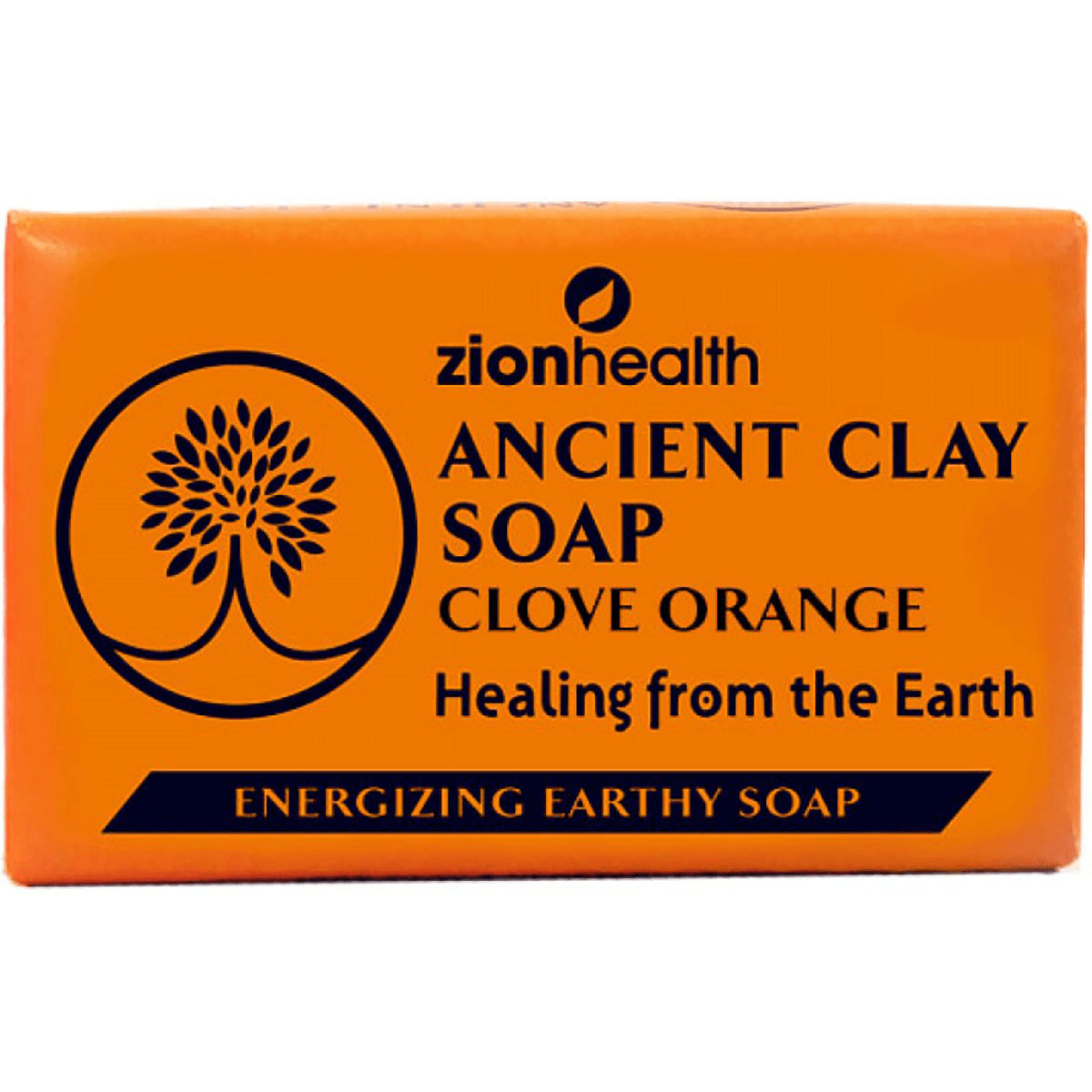 ZH049 | Zion Health Ancient Clay Soap bar, Clove Orange, front label reads 'Healing from the Earth'