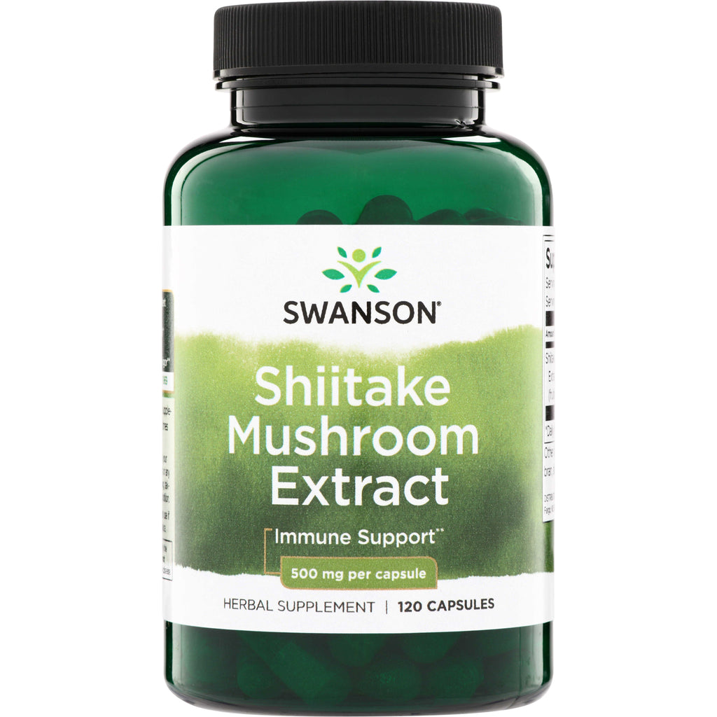 SWH268 | Swanson Shiitake Mushroom Extract, Immune Support, 500 mg per capsule, 120 capsules - Thumbnail