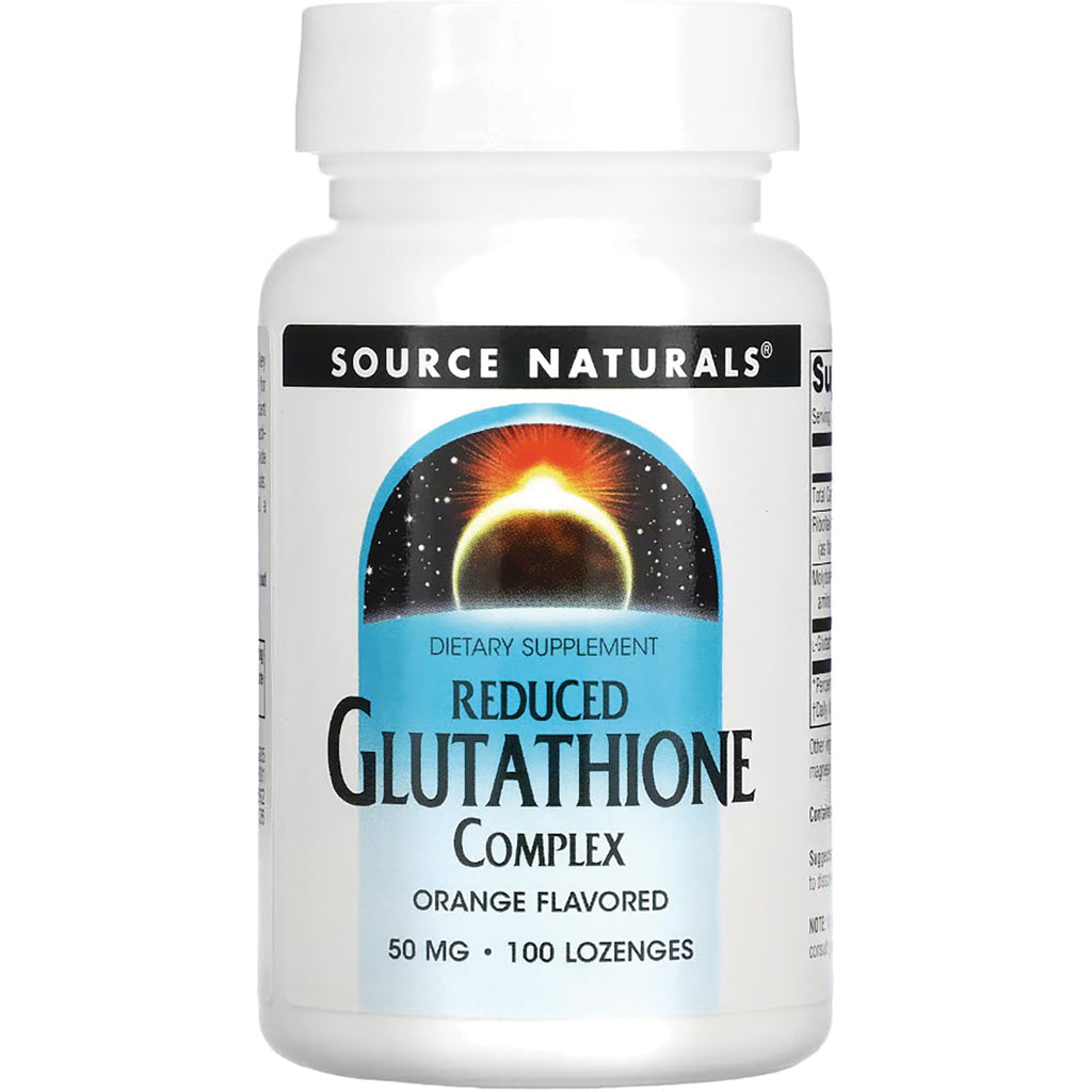 SN729 | Source Naturals Reduced Glutathione Complex, Orange Flavored, 50 mg, 100 lozenges - Thumbnail